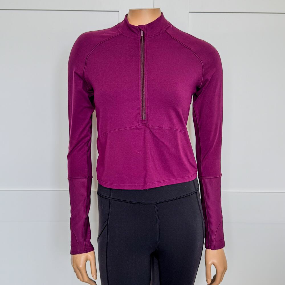 Lululemon Rulu Cropped Long Sleeve 1/2 Zip Marvel Purple Pullover, Women’s 8
